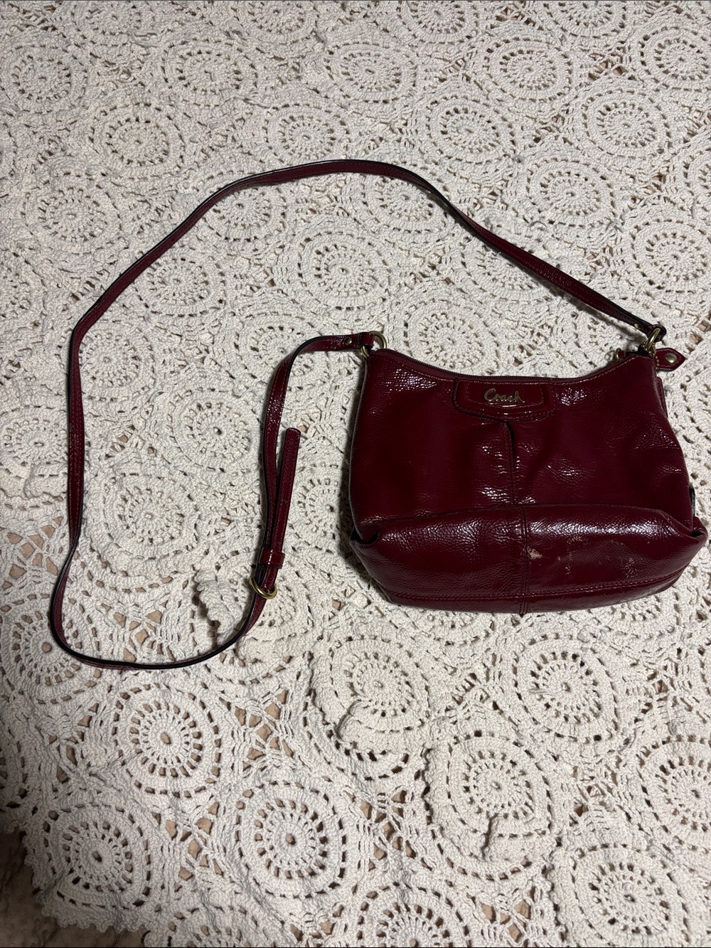Coach Red Leather Crossbody Purse